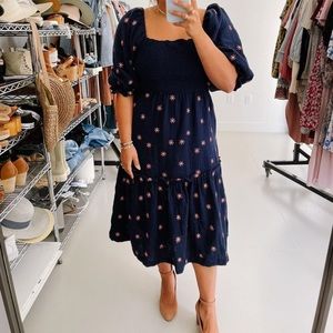 Navy and pink dress